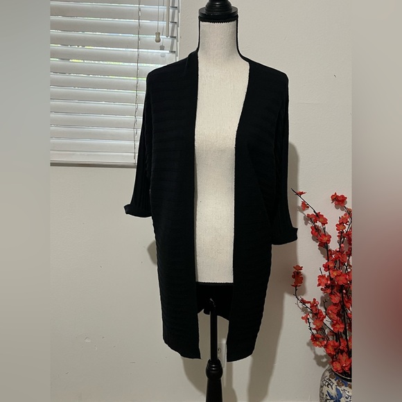 Sweaters - Black Open-Front Women’s Cardigan Sweater